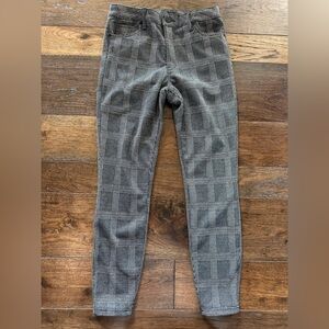 Kut from the Kloth Mia Ankle Toothpick Skinny Black and White Plaid Pants-size 4